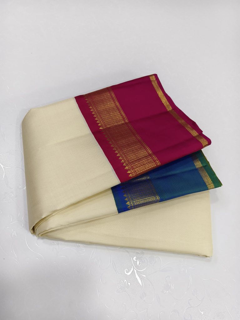silk white with marron border (3)