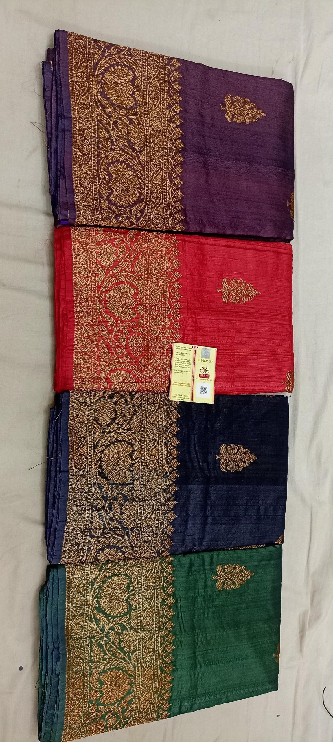 Red Banarasi Tusser Silk Saree (2)