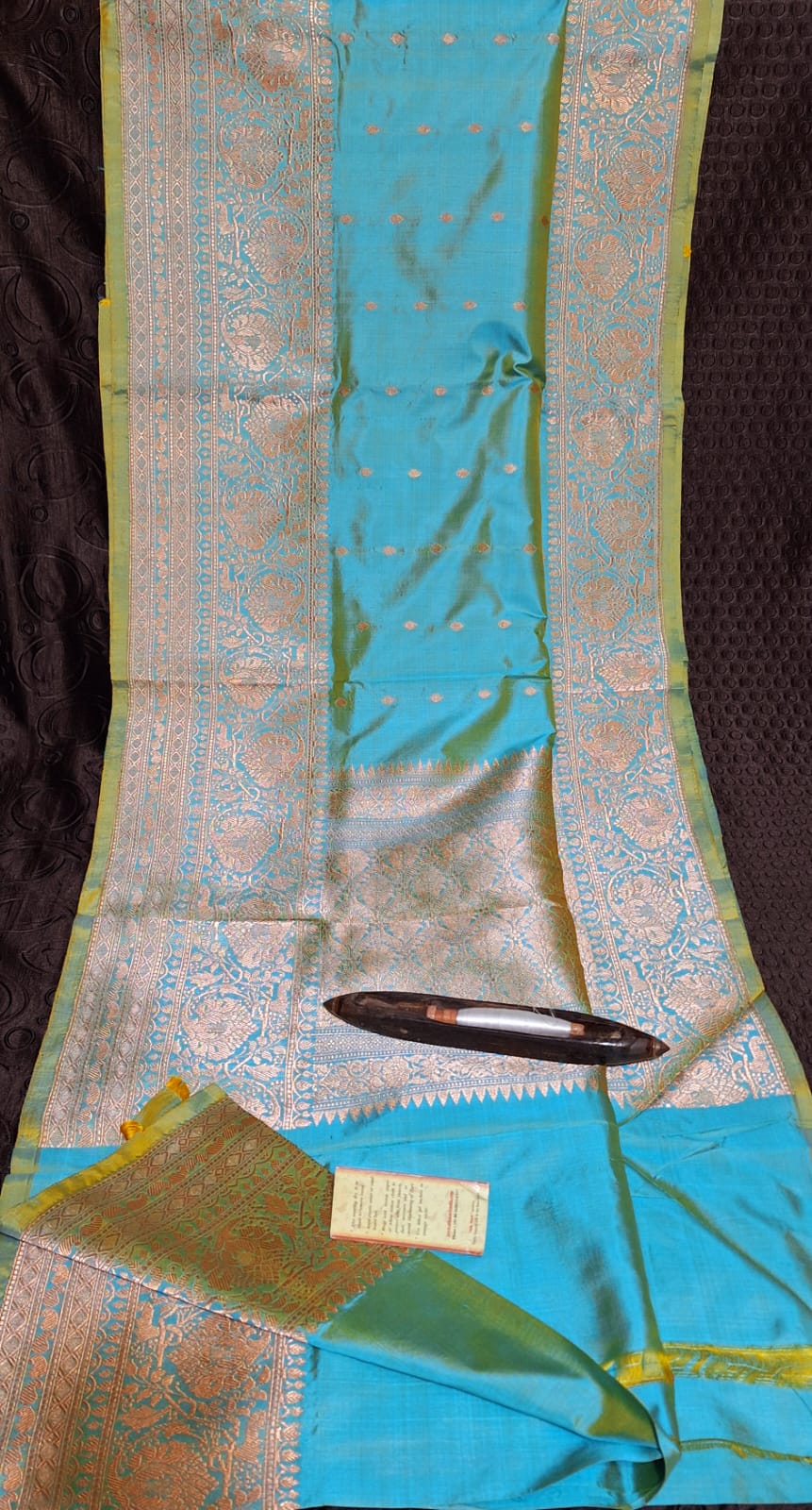 Sky Blue Banarasi Silk Saree (2)