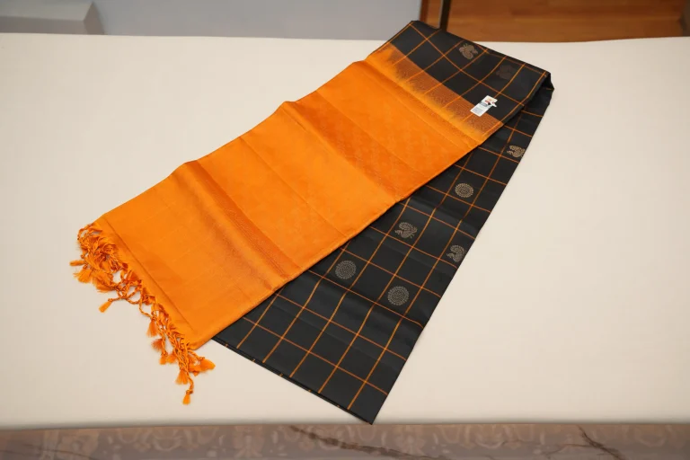 Orange With Black Soft Silk 01