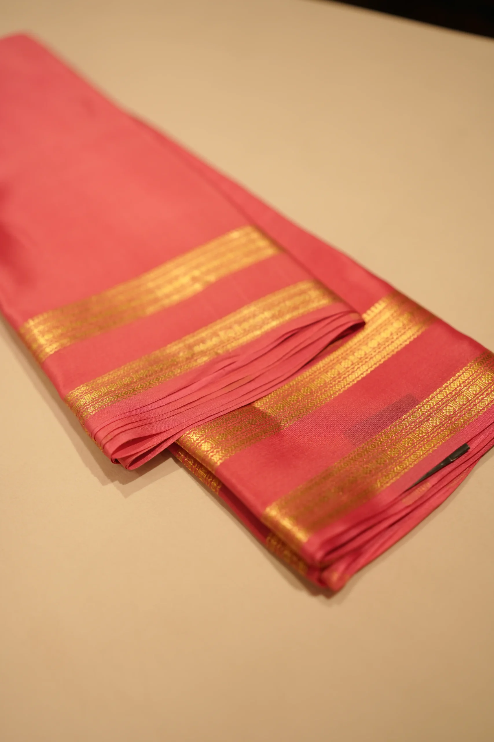 Peach Mysore Silk