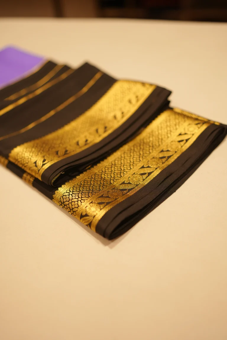 Violet And Black Mysore Silk 01