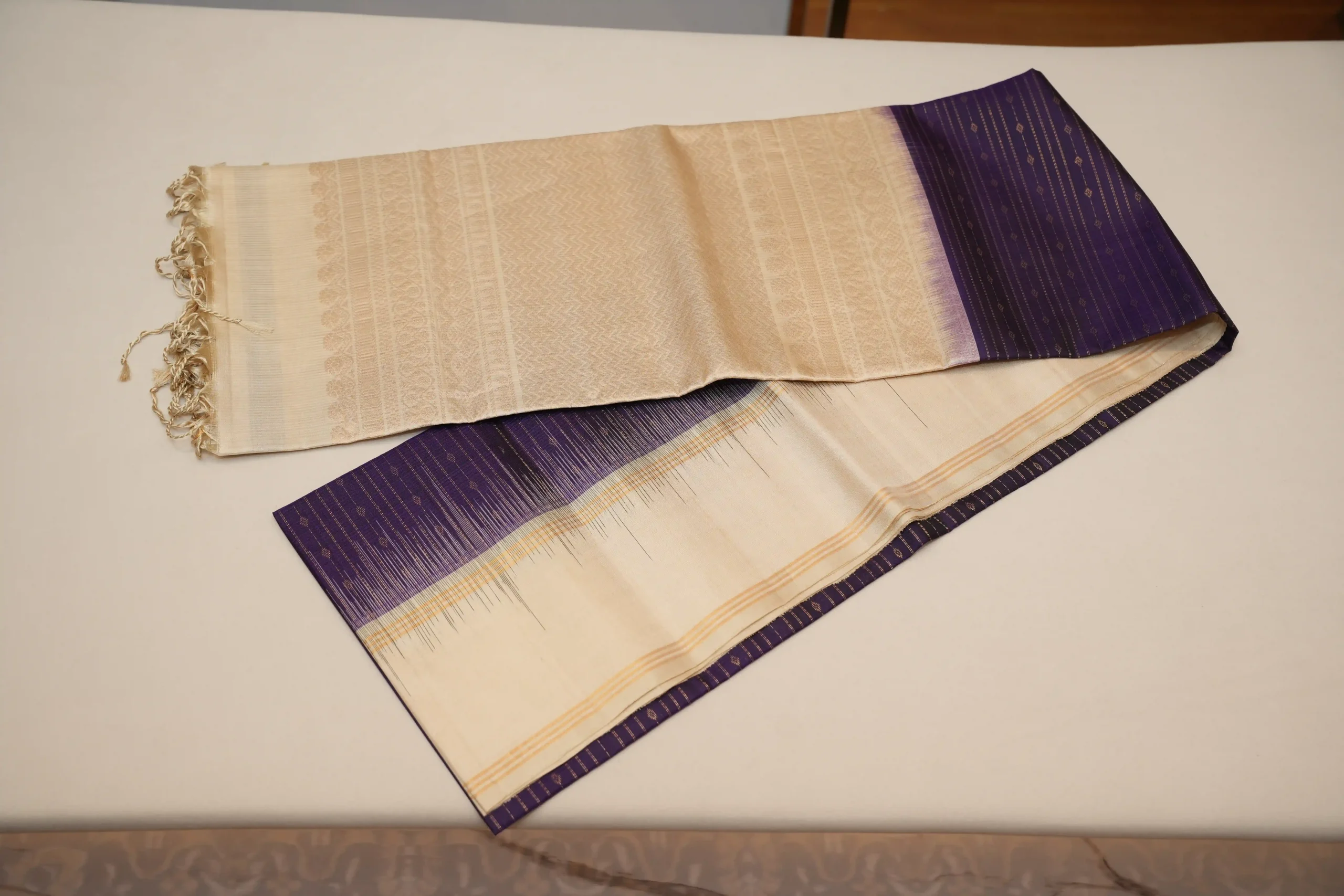 Purple With Ivory Soft Silk 01